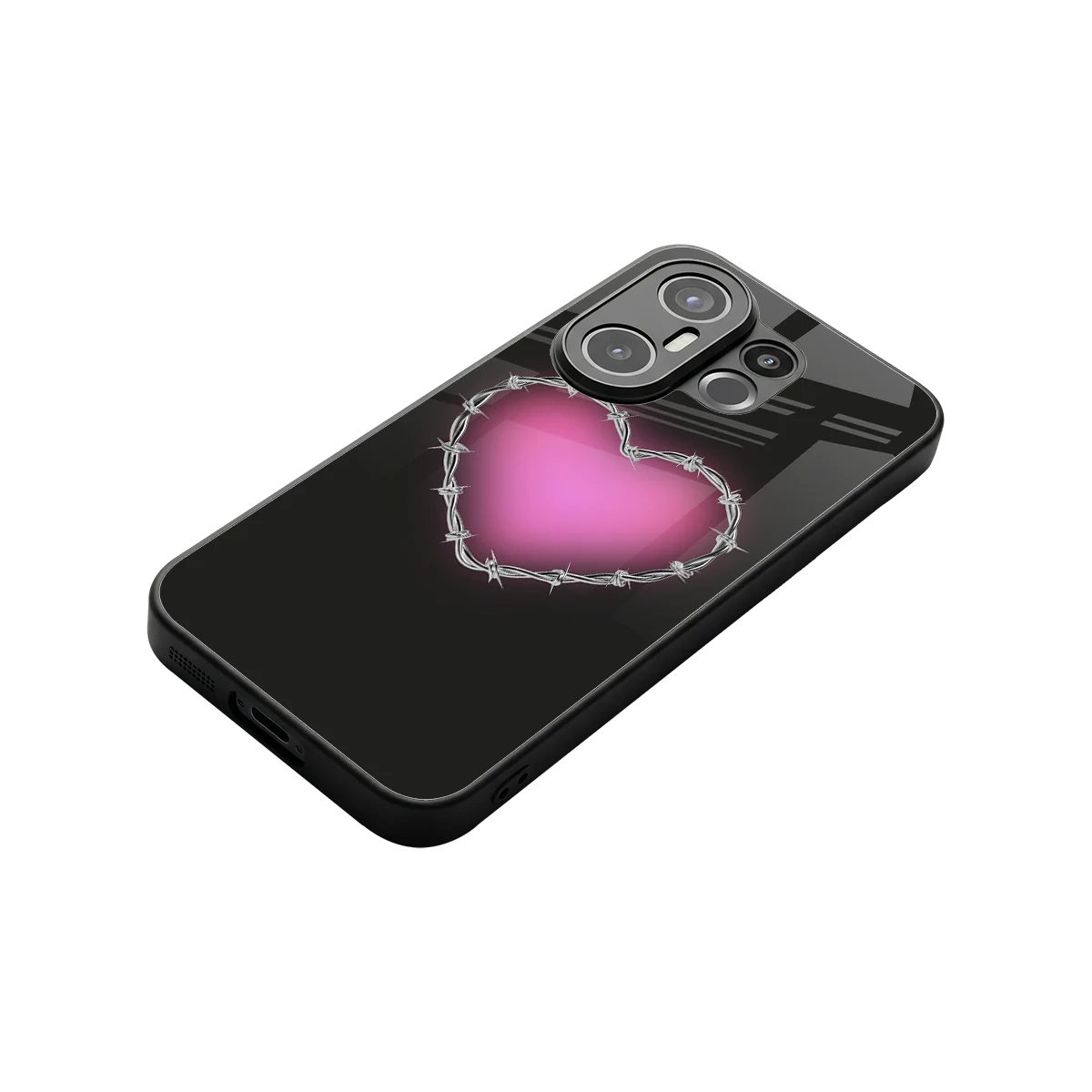 Chained Heart stylish phone case for vivo x200 fe | glossy glass and slim fit