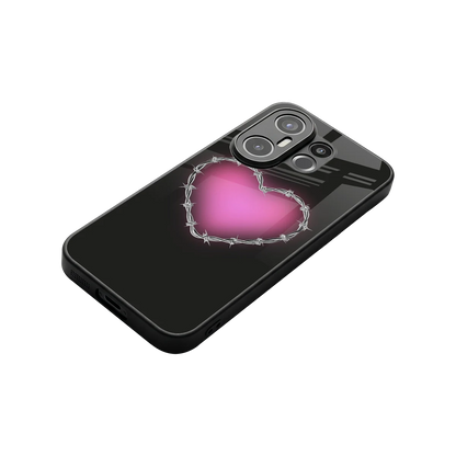 Chained Heart stylish phone case for vivo x200 fe | glossy glass and slim fit