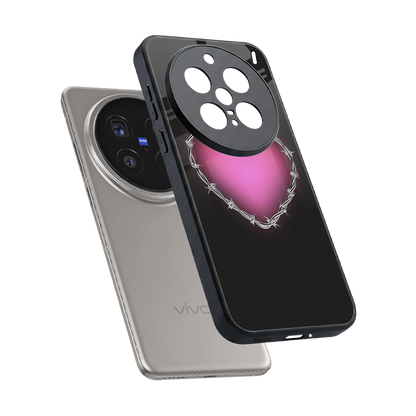Chained Heart sleek vivo x200 pro cover with tempered glass back and TPU edges