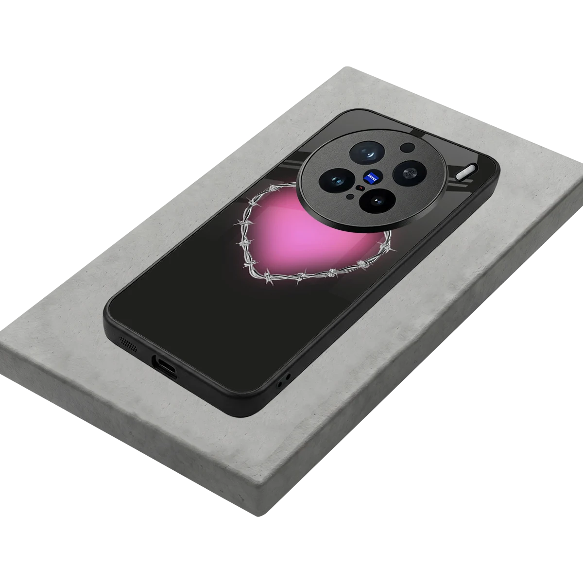 Chained Heart stylish phone case for vivo x200 pro | glossy glass and slim fit