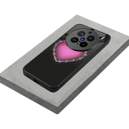Chained Heart stylish phone case for vivo x200 pro | glossy glass and slim fit
