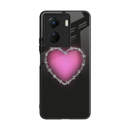 Chained Heart back phone cover | glass case for vivo y16
