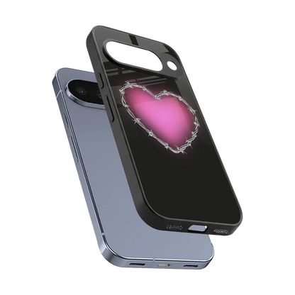 Chained Heart sleek google pixel 10 cover with tempered glass back and TPU edges