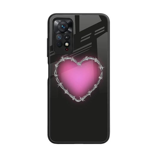 Chained Heart back phone cover | glass case for redmi note 11 pro