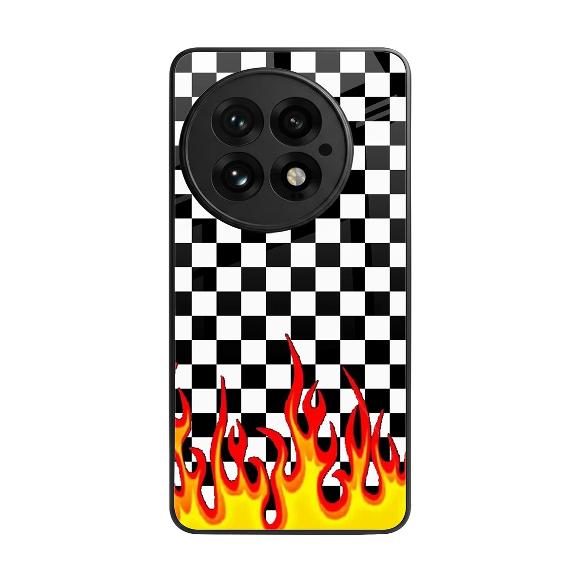 Check Fire back phone cover | glass case for oneplus 13