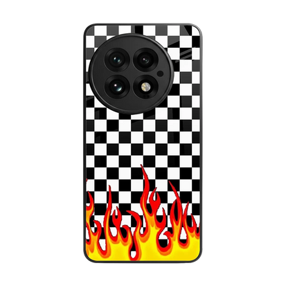 Check Fire back phone cover | glass case for oneplus 13
