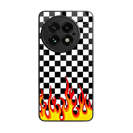 Check Fire back phone cover | glass case for oneplus 13