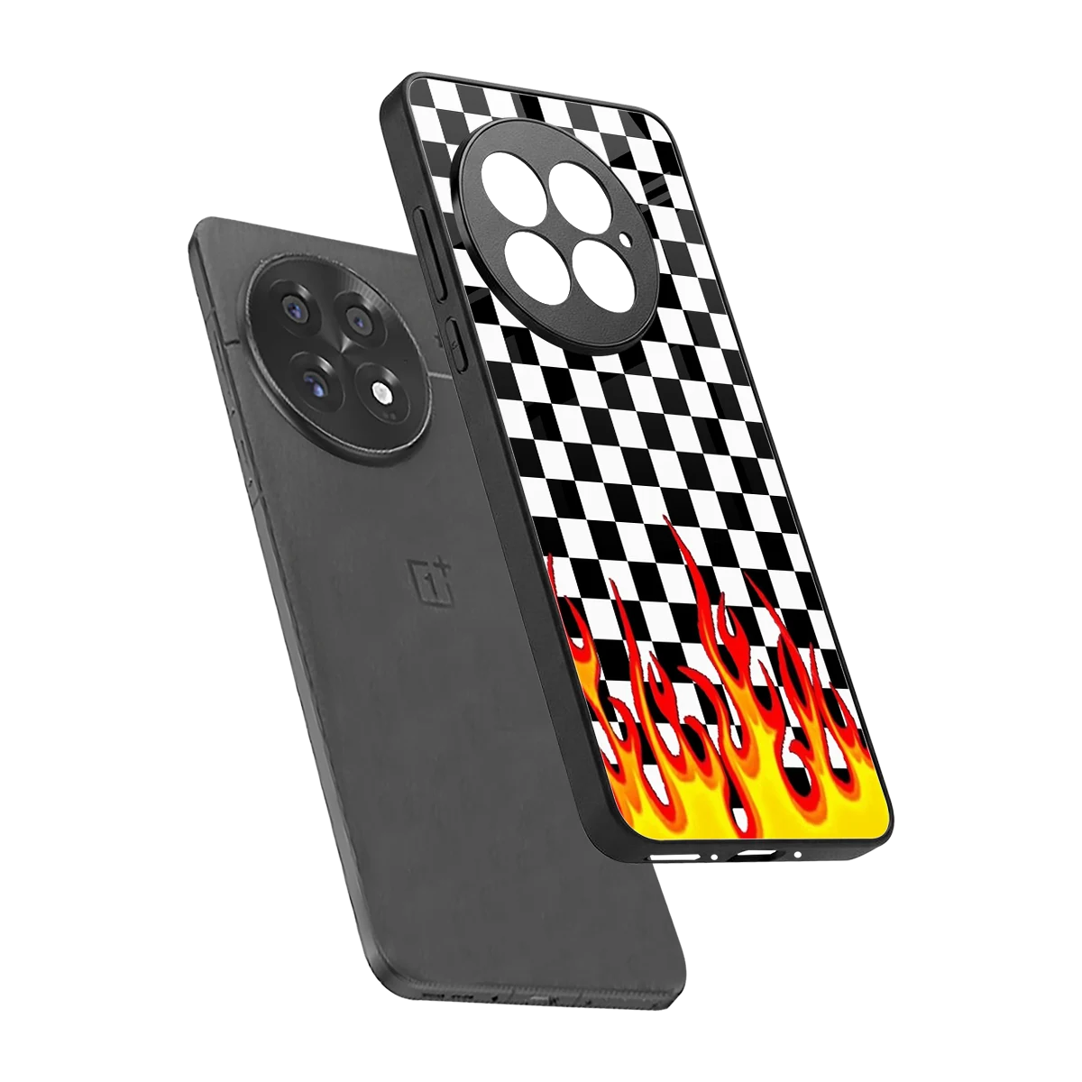Check Fire sleek oneplus 13 cover with tempered glass back and TPU edges