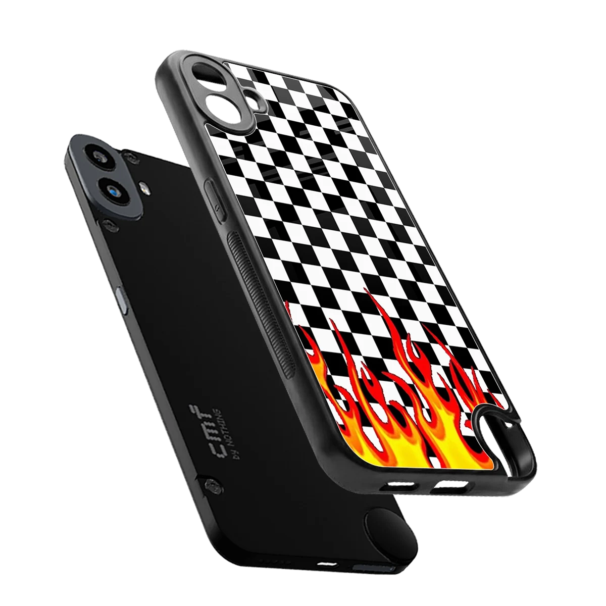 Check Fire sleek cmf nothing phone 1 cover with tempered glass back and TPU edges