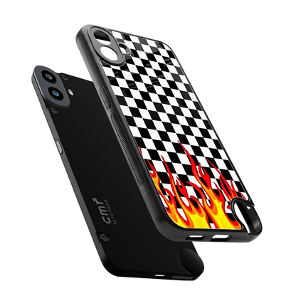 Check Fire sleek cmf nothing phone 1 cover with tempered glass back and TPU edges