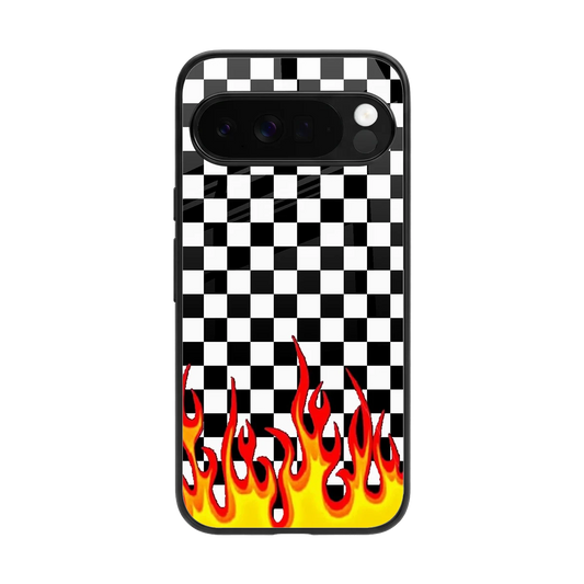 Check Fire back phone cover | glass case for google pixel 10 pro xl