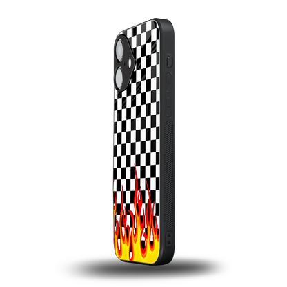 Check Fire iPhone 16 mobile cover | shockproof glass phone case