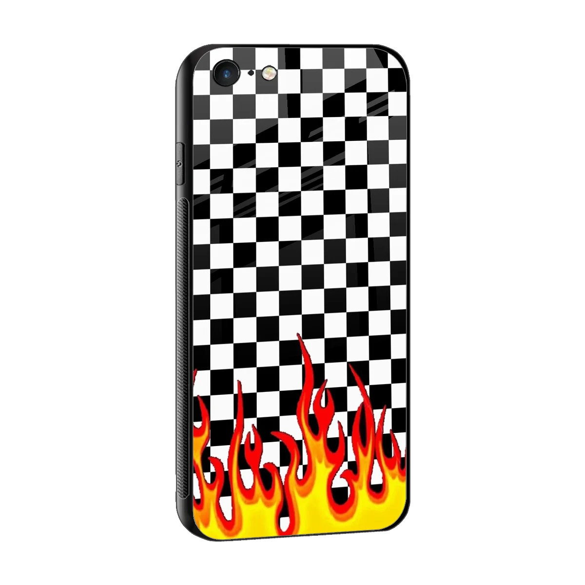 Check Fire sleek iphone 6 cover with tempered glass back and TPU edges