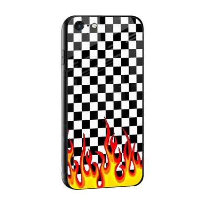 Check Fire sleek iphone 6s cover with tempered glass back and TPU edges