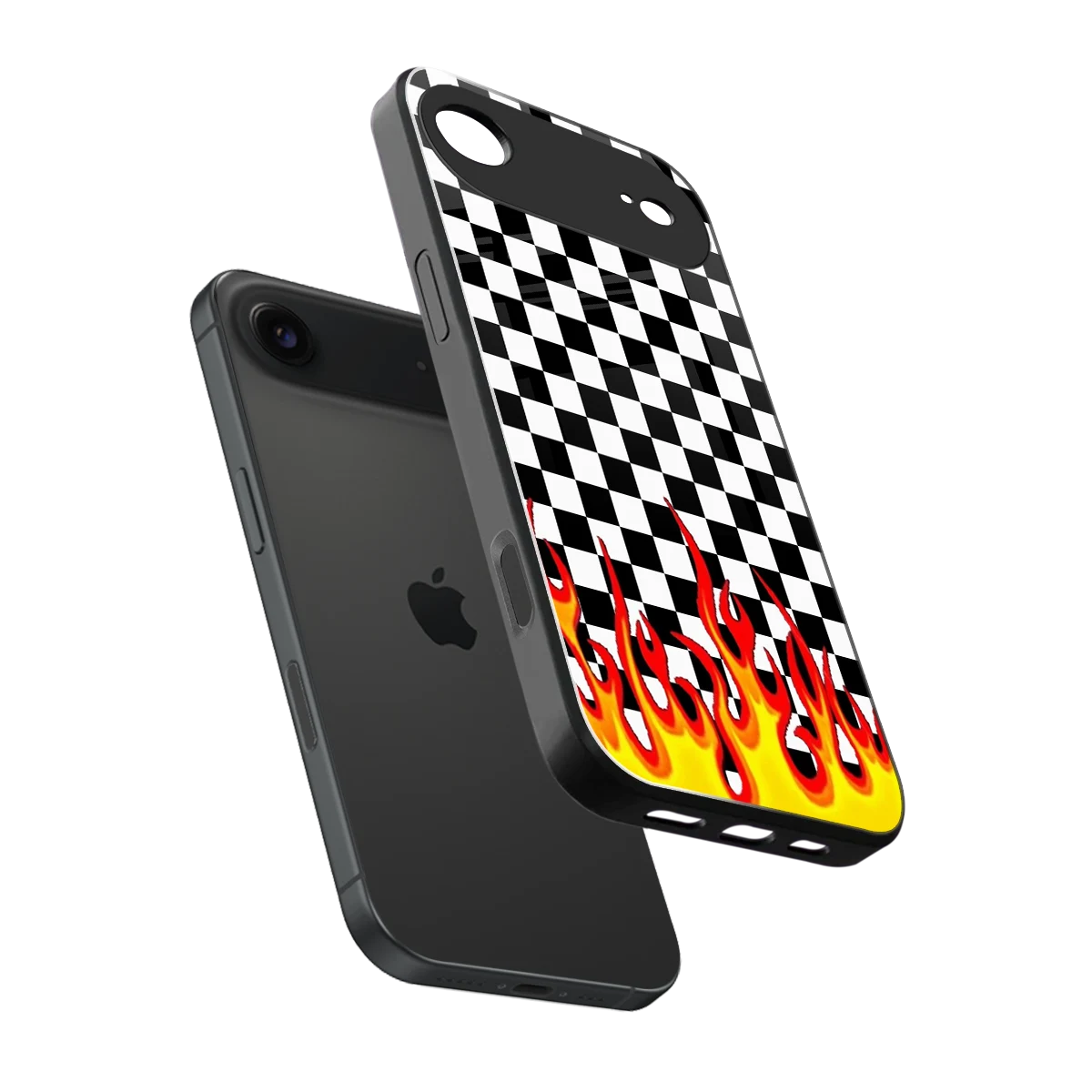 Check Fire sleek iphone air cover with tempered glass back and TPU edges