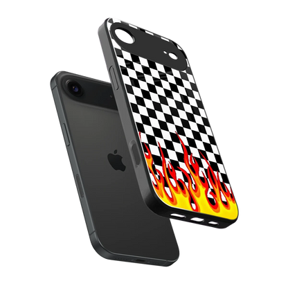 Check Fire sleek iphone air cover with tempered glass back and TPU edges