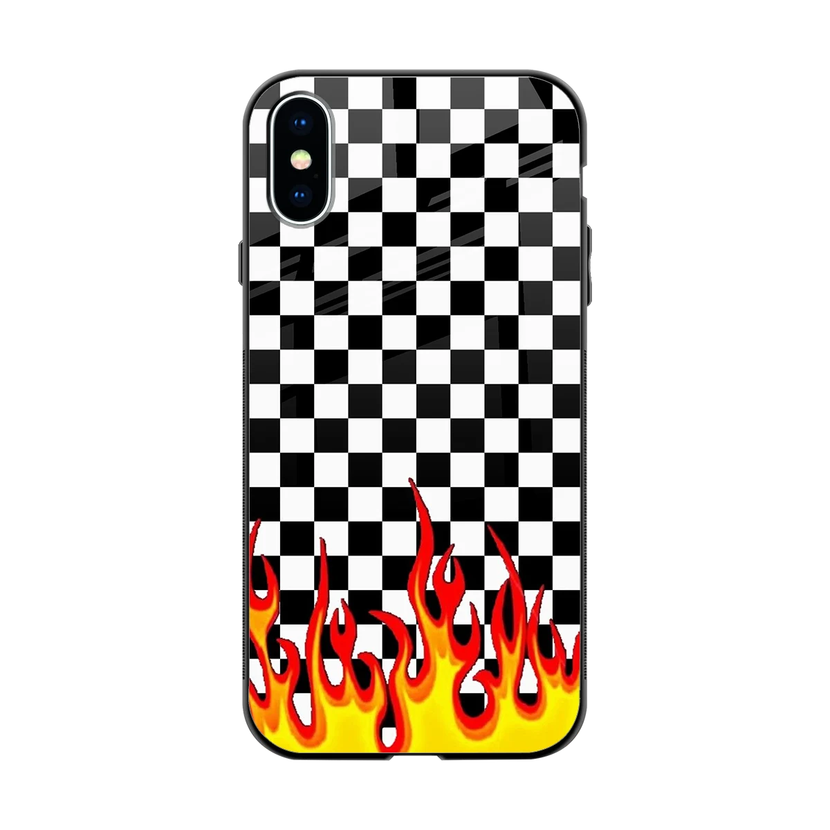 Check Fire back phone cover | glass case for iphone x