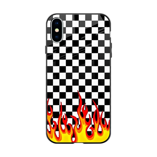 Check Fire back phone cover | glass case for iphone x