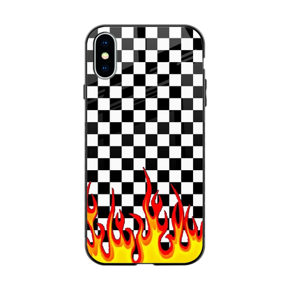 Check Fire back phone cover | glass case for iphone xs