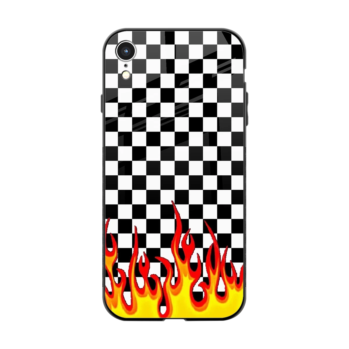 Check Fire back phone cover | glass case for iphone xr