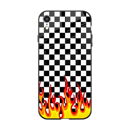 Check Fire back phone cover | glass case for iphone xr