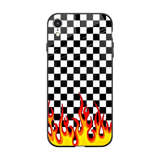 Check Fire back phone cover | glass case for iphone xr