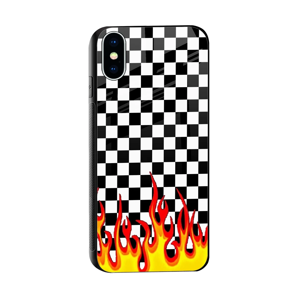 Check Fire sleek iphone xs cover with tempered glass back and TPU edges