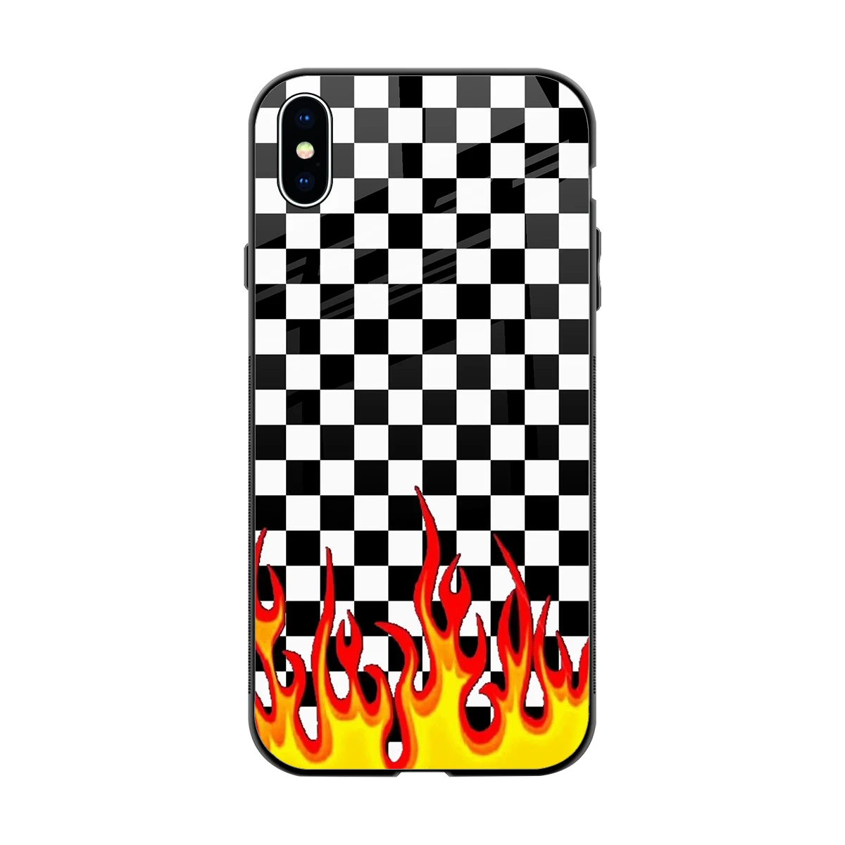 Check Fire back phone cover | glass case for iphone xs max