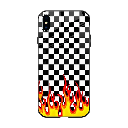 Check Fire back phone cover | glass case for iphone xs max