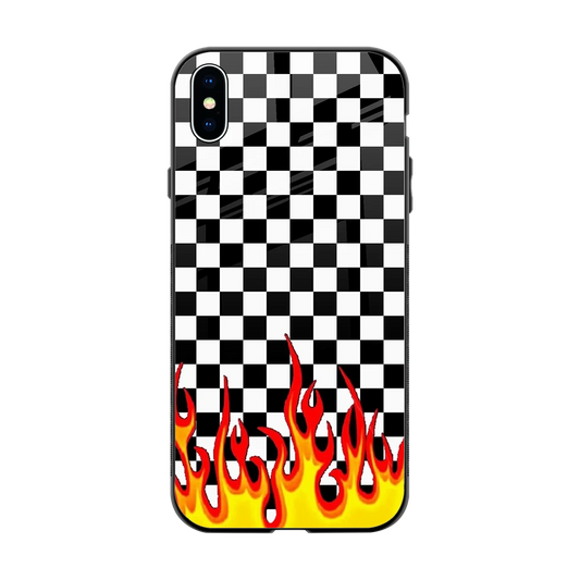 Check Fire back phone cover | glass case for iphone xs max