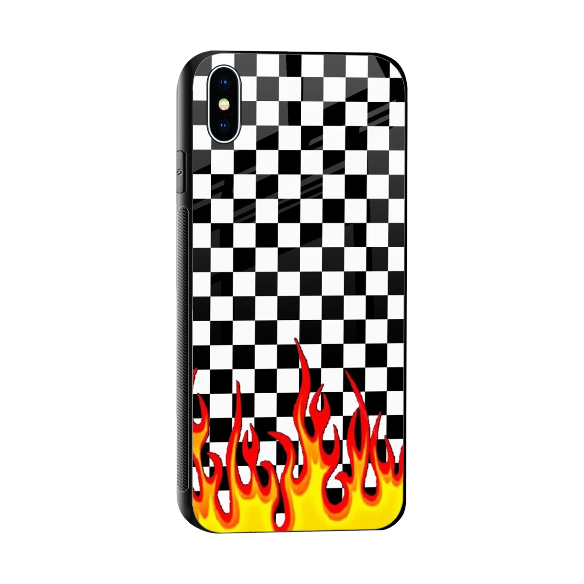Check Fire sleek iphone xs max cover with tempered glass back and TPU edges