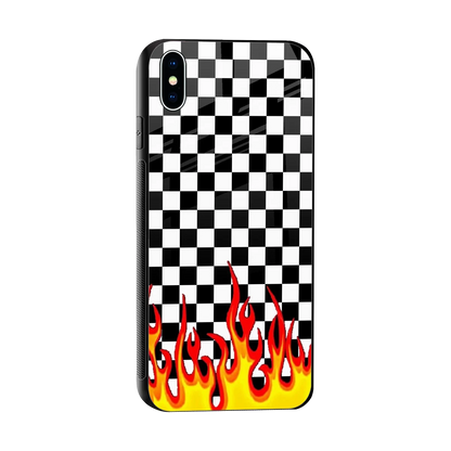 Check Fire sleek iphone xs max cover with tempered glass back and TPU edges