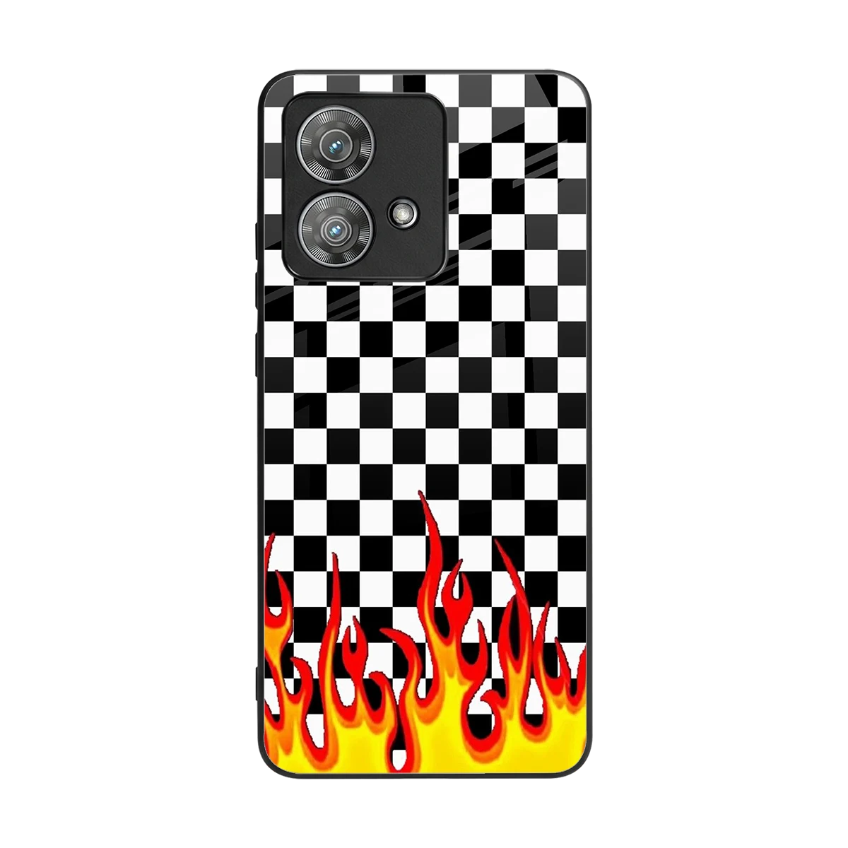 Check Fire back phone cover | glass case for motorola edge 40 neo 5g