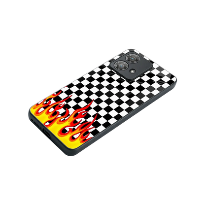 Check Fire stylish phone case for motorola edge 40 neo 5g | glossy glass and slim fit