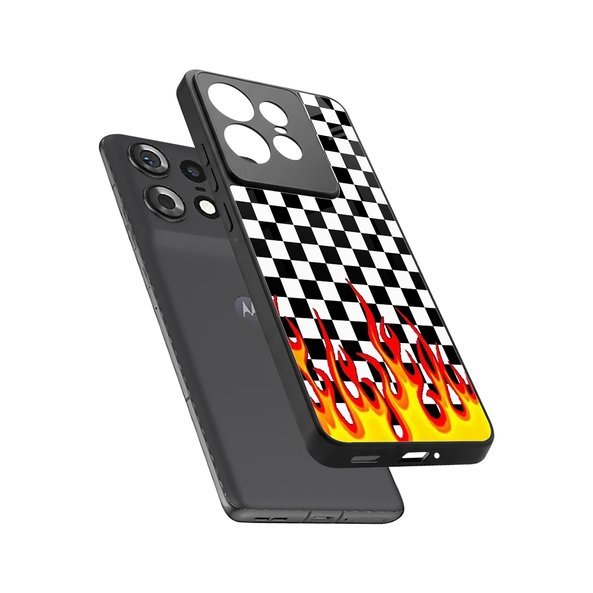 Check Fire sleek motorola edge 50 pro cover with tempered glass back and TPU edges