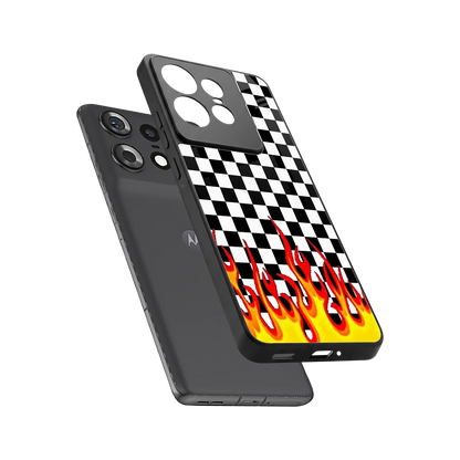 Check Fire sleek motorola edge 50 pro cover with tempered glass back and TPU edges