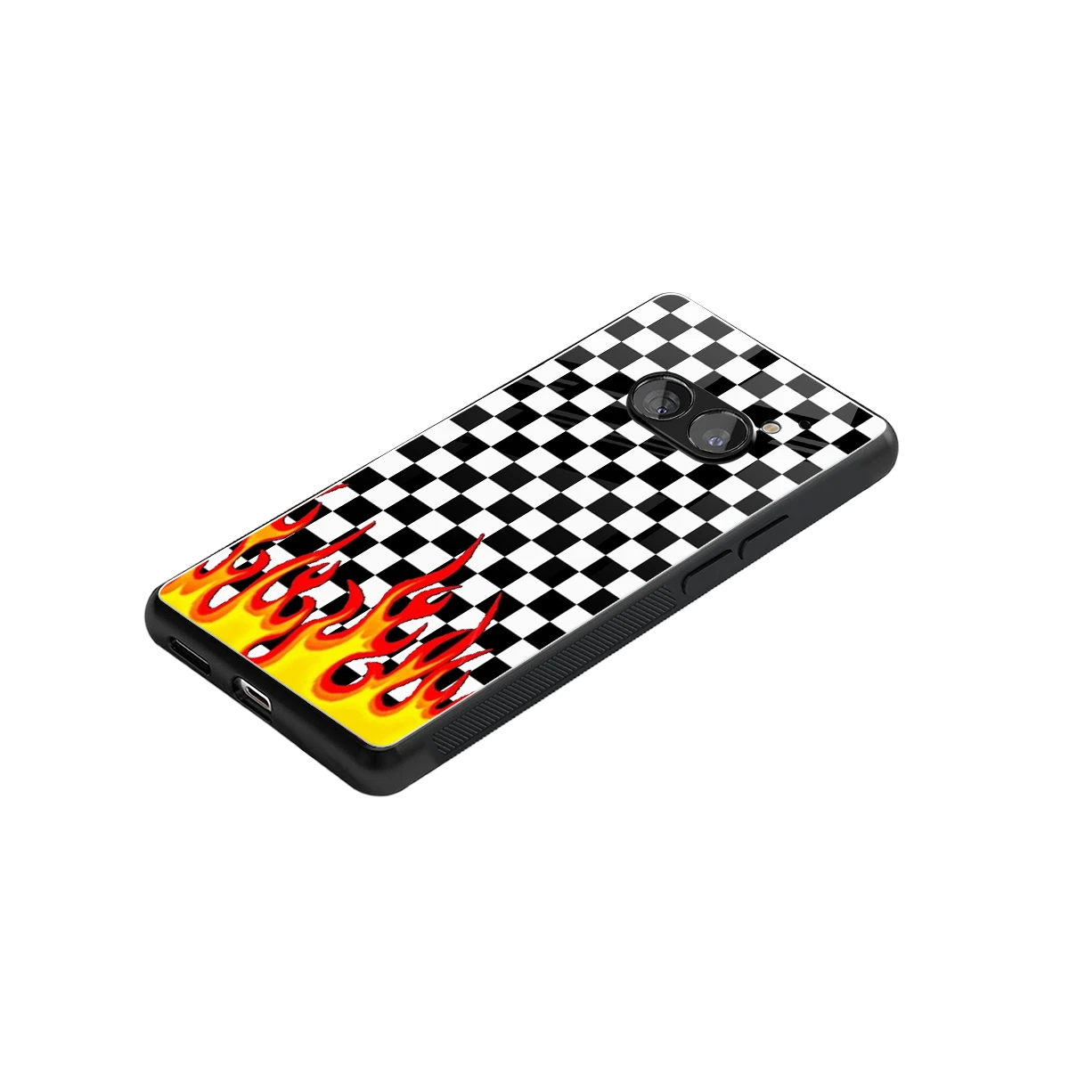 Check Fire stylish phone case for nothing phone 2a | glossy glass and slim fit