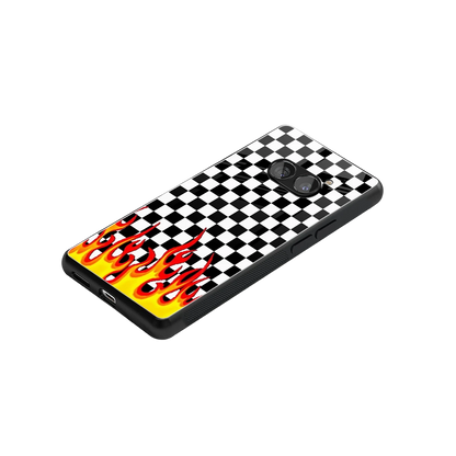Check Fire stylish phone case for nothing phone 2a | glossy glass and slim fit