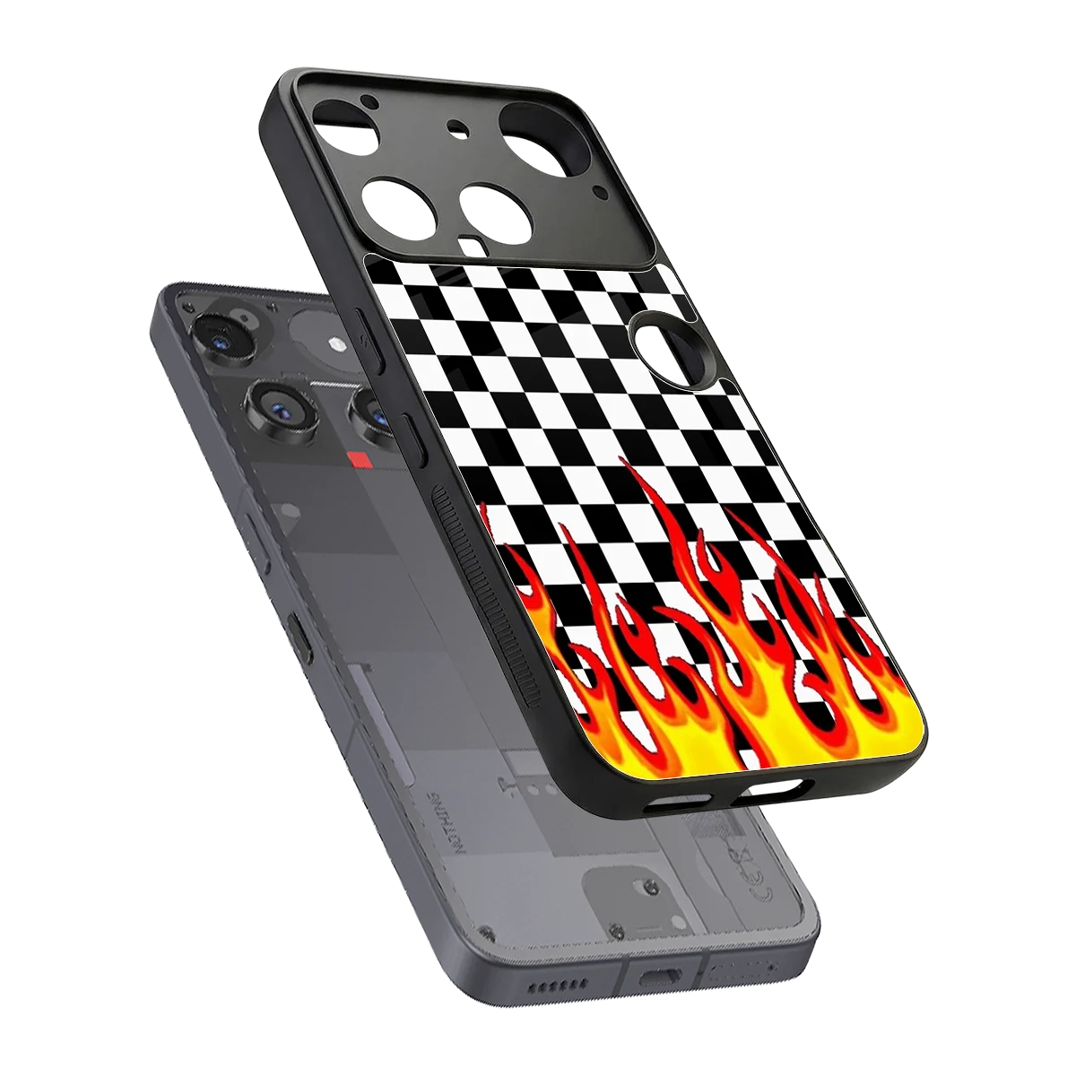 Check Fire sleek nothing phone 3 cover with tempered glass back and TPU edges