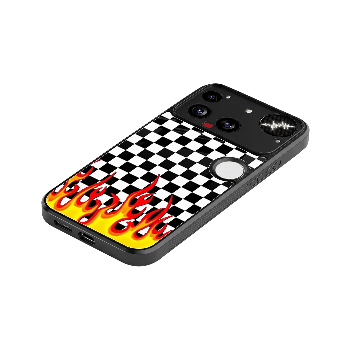Check Fire stylish phone case for nothing phone 3 | glossy glass and slim fit