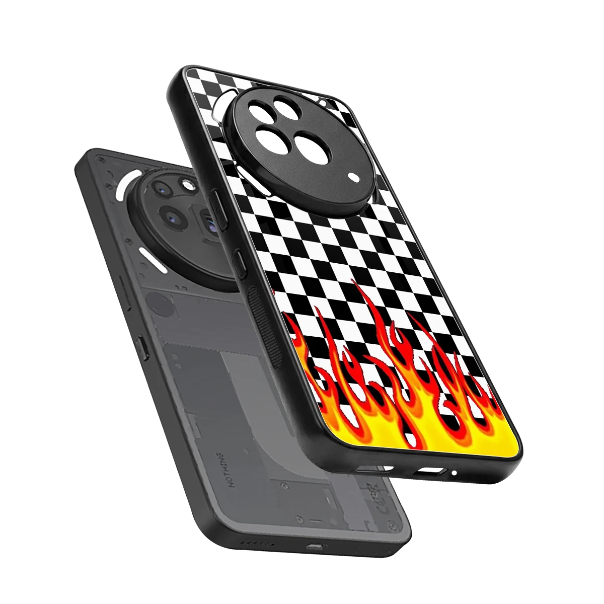 Check Fire sleek nothing phone 3a pro cover with tempered glass back and TPU edges