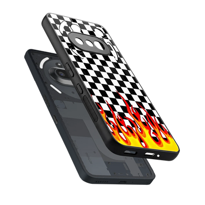 Check Fire sleek nothing phone 3a cover with tempered glass back and TPU edges