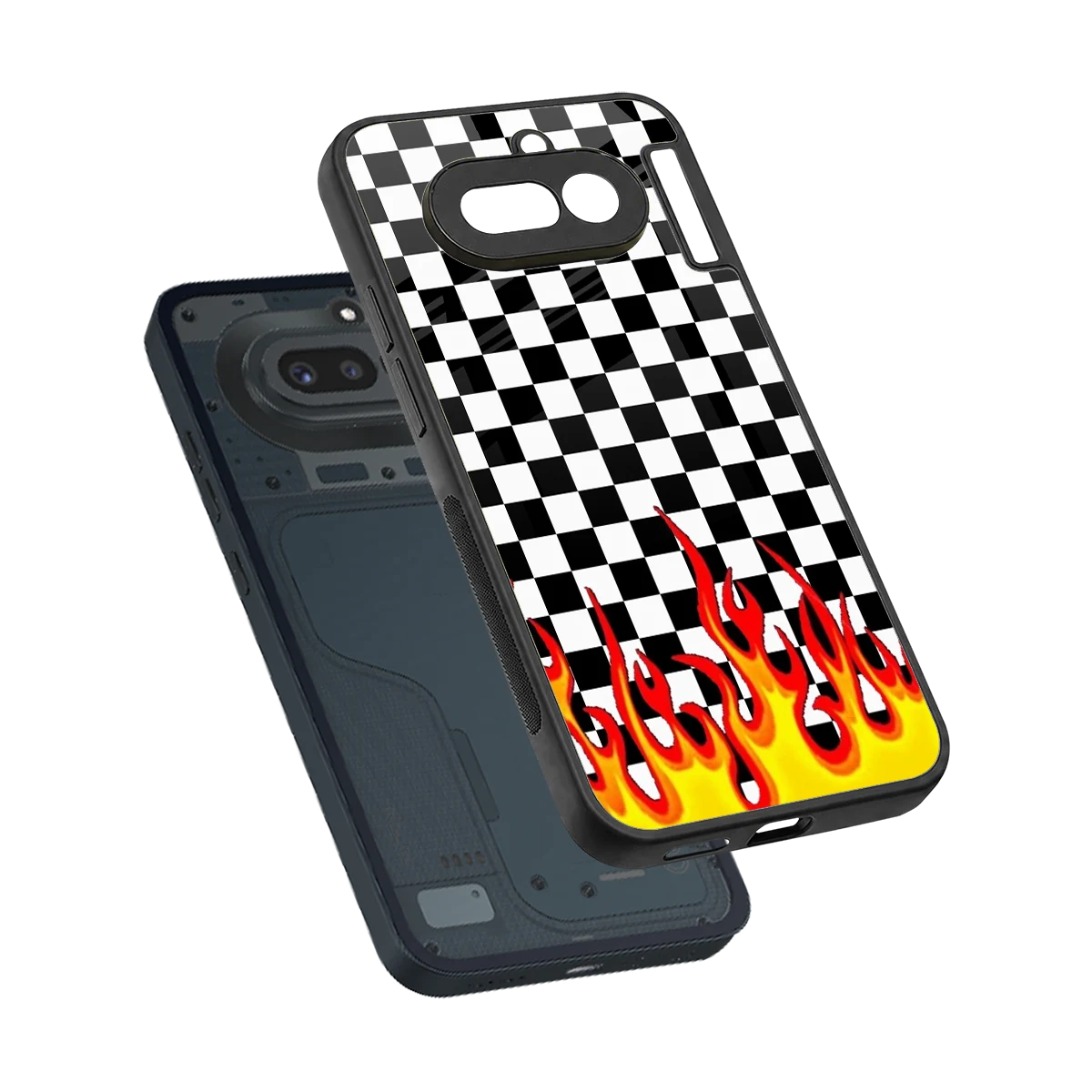 Check Fire sleek nothing phone 4a cover with tempered glass back and TPU edges
