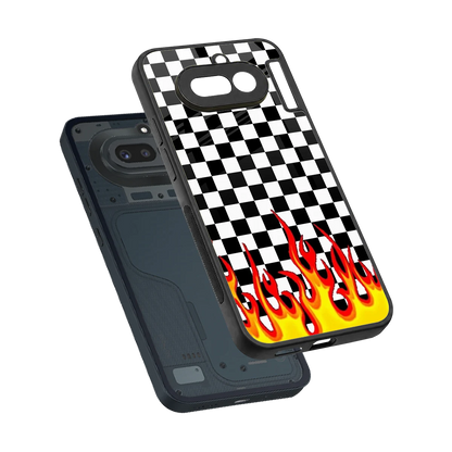 Check Fire sleek nothing phone 4a cover with tempered glass back and TPU edges