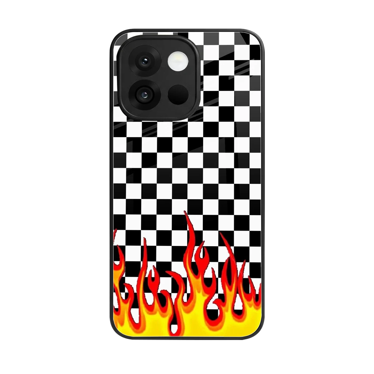 Check Fire back phone cover | glass case for oneplus 13s