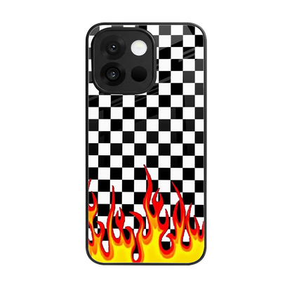 Check Fire back phone cover | glass case for oneplus 13s