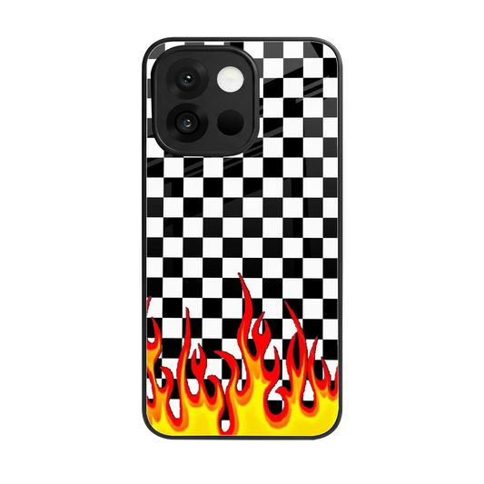 Check Fire back phone cover | glass case for oneplus 13s