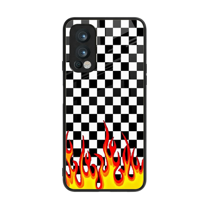 Check Fire back phone cover | glass case for oneplus nord 2