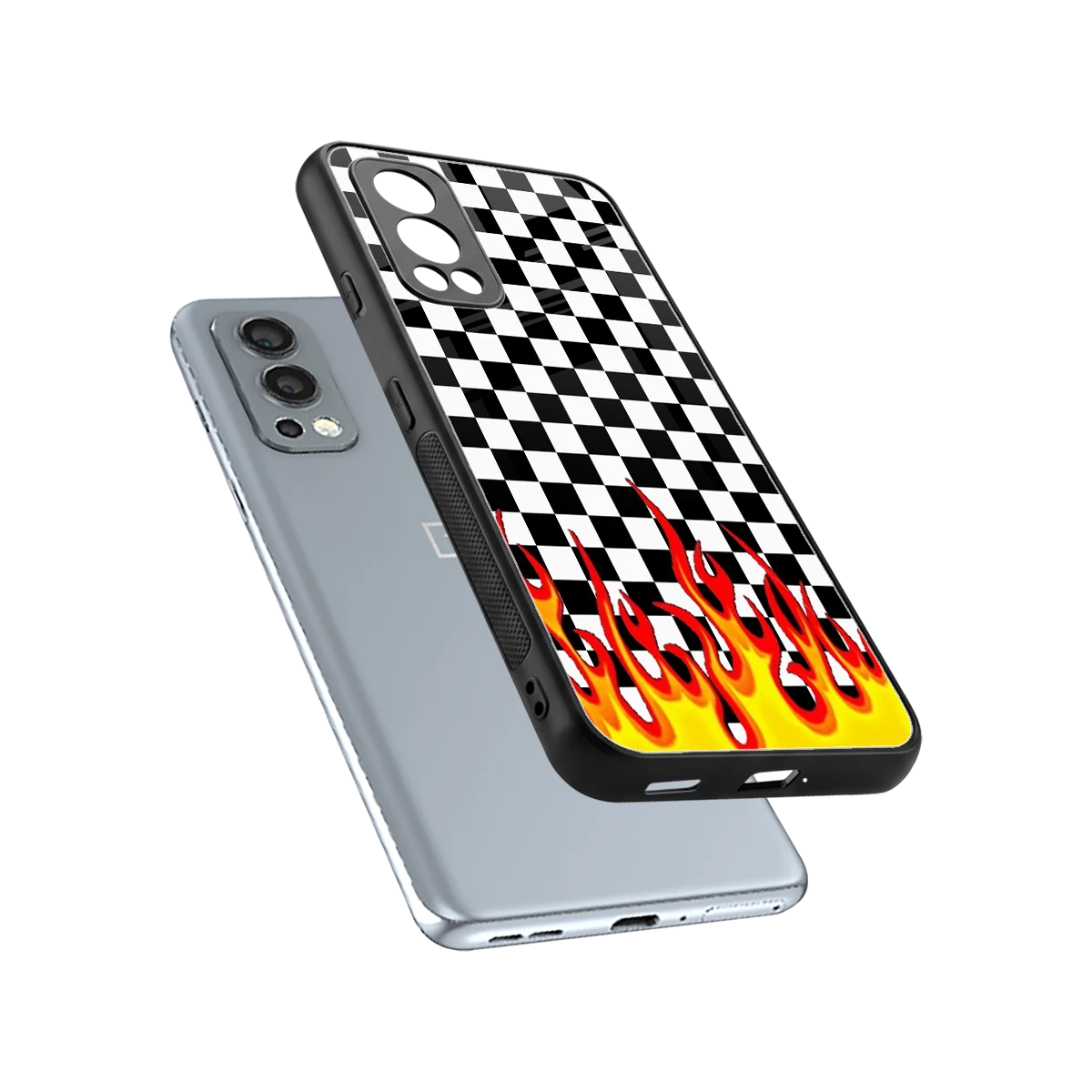 Check Fire sleek oneplus nord 2 cover with tempered glass back and TPU edges
