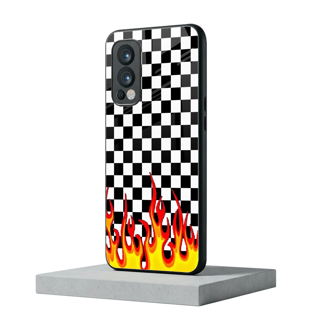Check Fire oneplus nord 2 mobile cover | shockproof glass phone case